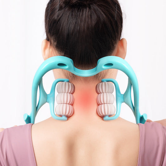 Six-Wheel Manual Neck Massager – Multifunction Relief Roller