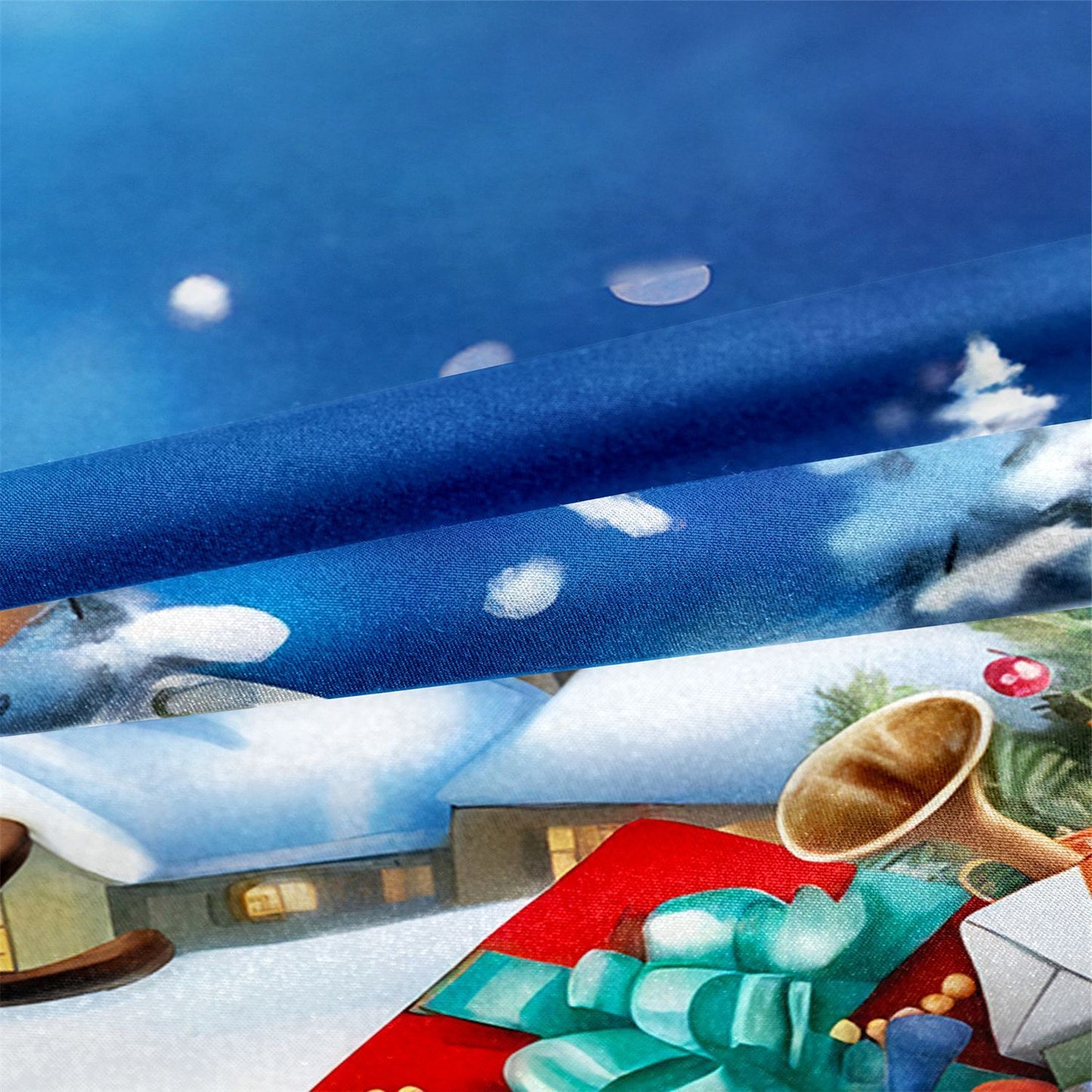 Piece Christmas Bedding Set – Digital Print Featuring Santa Claus, Christmas Tree & Snowman