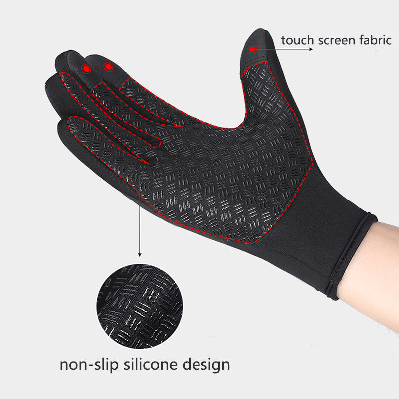 Winter Touch Screen Motorcycle Gloves | Waterproof, Anti-Slip, Fleece-Lined (M–XL)