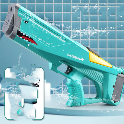 Automatic Shark Electric Water Gun: High-Pressure Summer Toy for Kids' Pool & Beach Fun
