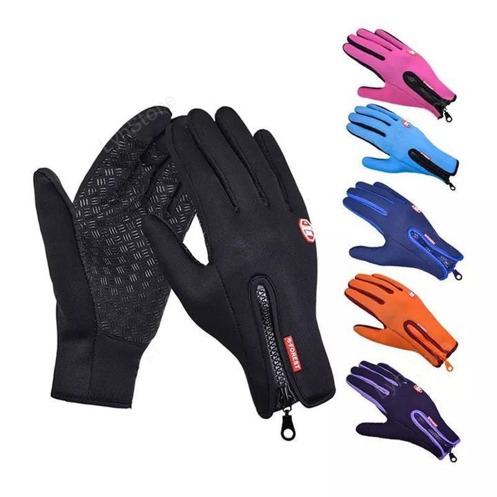 Winter Touch Screen Motorcycle Gloves | Waterproof, Anti-Slip, Fleece-Lined (M–XL)