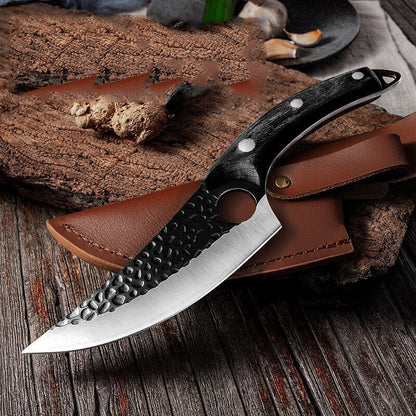 Professional Knife Set | 5CrMoV15 Steel Boning & Forged Curved Knives with Leather Cover