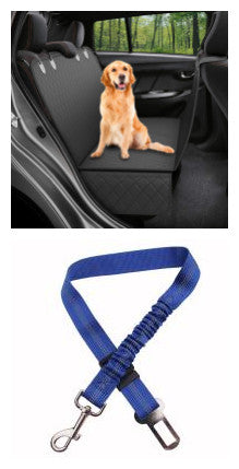 Dog Car Seat Cover with View Mesh Pet Carrier Hammock – Rear Back Seat Protector Mat with Zipper & Storage Pocket