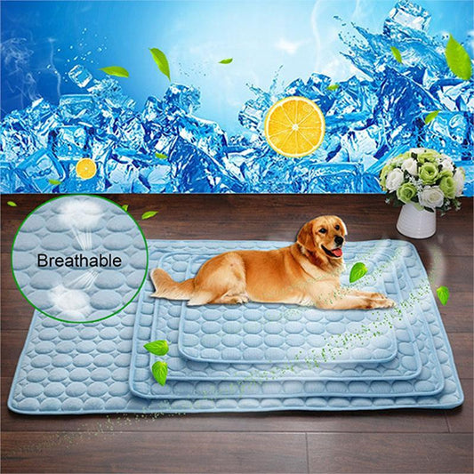 Pet Dog & Cat Ice Silk Cooling Nest Pad – Summer Cold Mat for Heat Relief