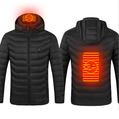 Heated Jacket with Removable Hood | 3-Temp Toray Carbon Fiber, Wind & Water-Resistant (S–6XL)