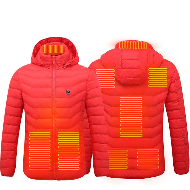 Heated Jacket with Removable Hood | 3-Temp Toray Carbon Fiber, Wind & Water-Resistant (S–6XL)