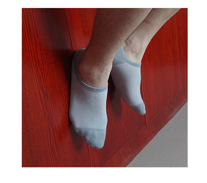 Summer Men's Bamboo Fiber Mesh Invisible Boat Socks – Ultra Breathable & Moisture-Wicking