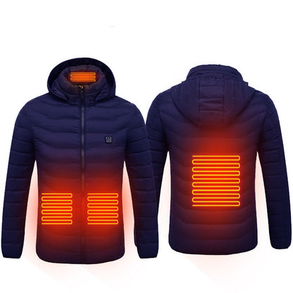 Heated Jacket with Removable Hood | 3-Temp Toray Carbon Fiber, Wind & Water-Resistant (S–6XL)
