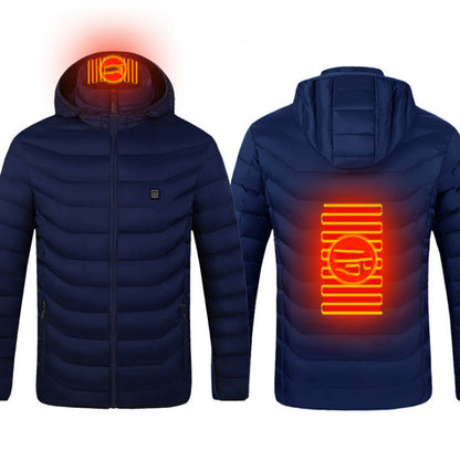 Heated Jacket with Removable Hood | 3-Temp Toray Carbon Fiber, Wind & Water-Resistant (S–6XL)