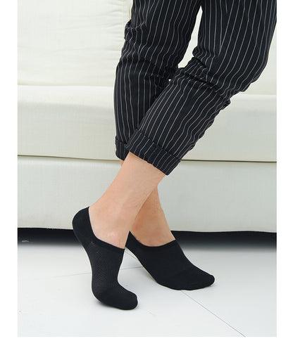 Summer Men's Bamboo Fiber Mesh Invisible Boat Socks – Ultra Breathable & Moisture-Wicking