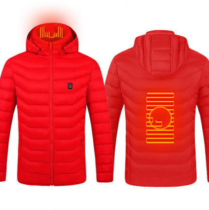 Heated Jacket with Removable Hood | 3-Temp Toray Carbon Fiber, Wind & Water-Resistant (S–6XL)