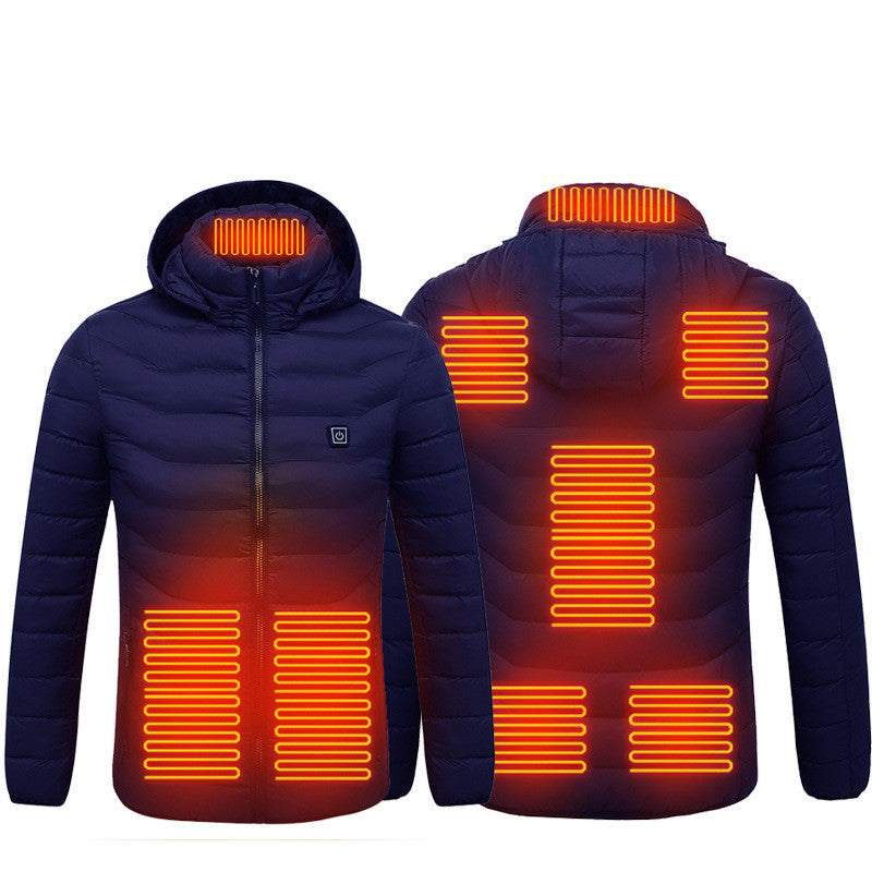 Heated Jacket with Removable Hood | 3-Temp Toray Carbon Fiber, Wind & Water-Resistant (S–6XL)