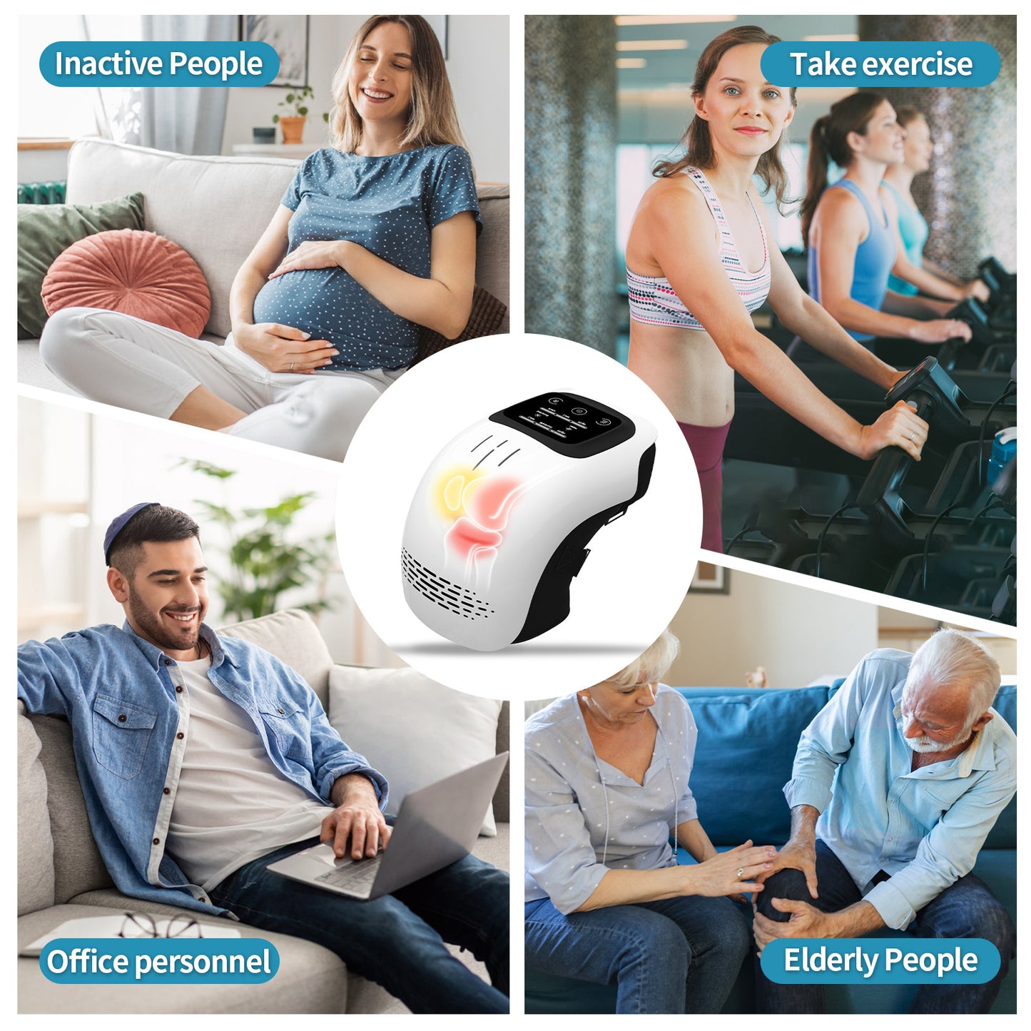 Intelligent Heating Knee Massager – Kneading, Vibration & Infrared (Rechargeable)