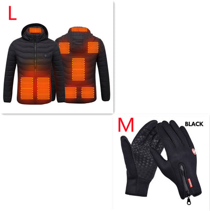 Heated Jacket with Removable Hood | 3-Temp Toray Carbon Fiber, Wind & Water-Resistant (S–6XL)