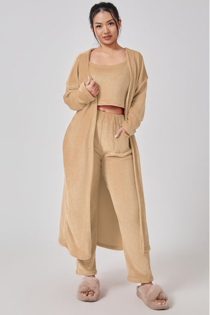 Cozy 3-Piece Lounge Set for Women | Warm Pajama & Matching Pant Set