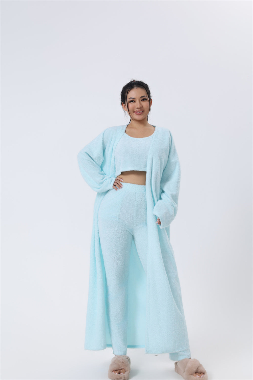 Cozy 3-Piece Lounge Set for Women | Warm Pajama & Matching Pant Set