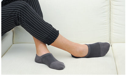 Summer Men's Bamboo Fiber Mesh Invisible Boat Socks – Ultra Breathable & Moisture-Wicking