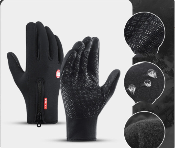 Winter Touch Screen Motorcycle Gloves | Waterproof, Anti-Slip, Fleece-Lined (M–XL)