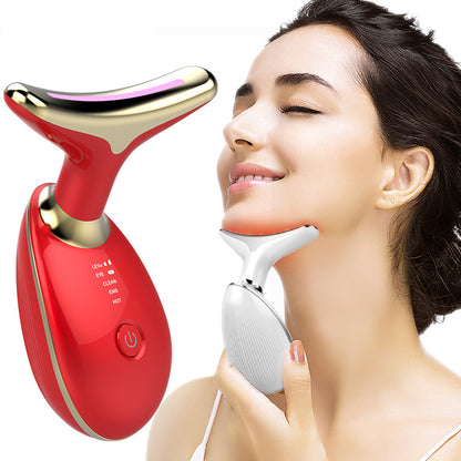 LED Neck Beauty Device ES-1081 | Ions, EMS, Heat & 3-Color Light Therapy